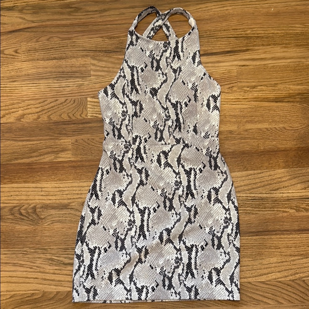 Snake Print Halter Dress